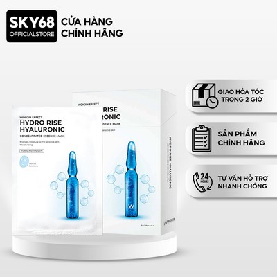 Hộp 10 Mặt Nạ Cấp Ẩm Chuyên Sâu và Cải Thiện Nếp Nhăn Wonjin Effect Hydro Rise Hyaluronic Mask 30g x10 - HYDRO RISE