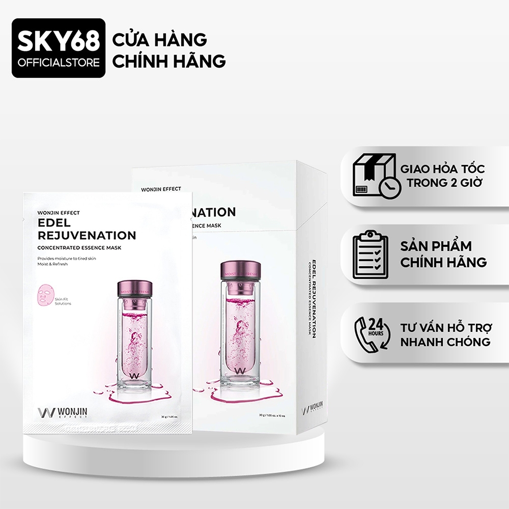 Hộp 10 Mặt Nạ Trẻ Hóa Da Wonjin Effect Edel Rejuvenation Concentrated Essence Mask 30gx10 - EDEL REJUVENATION