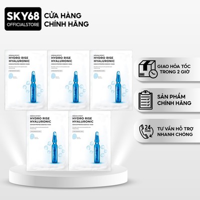 Combo 5 Mặt Nạ Cấp Ẩm Chuyên Sâu và Cải Thiện Nếp Nhăn Wonjin Effect Hydro Rise Hyaluronic Mask 30gx5 - HYDRO RISE