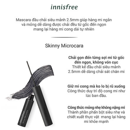 Cây chải mi siêu mảnh Innisfree Skinny 3.5 g màu nâu Micro