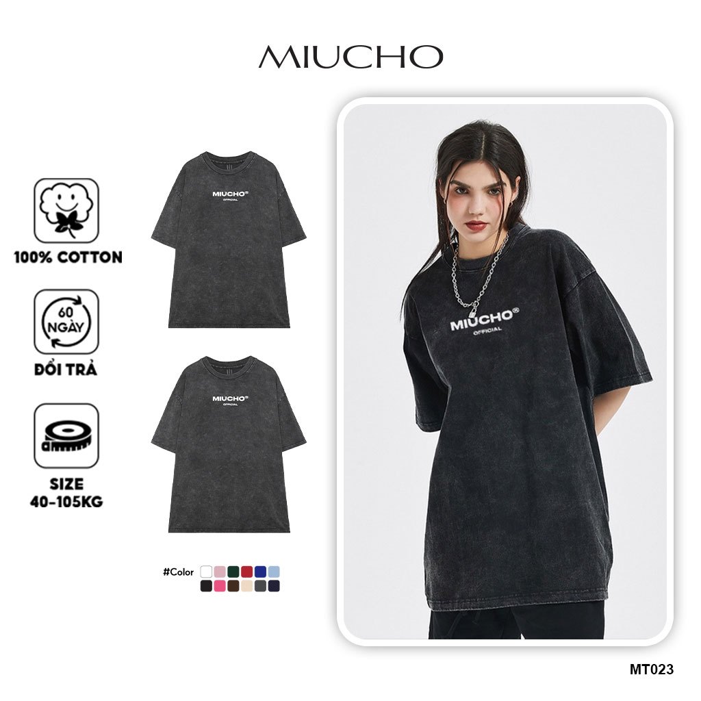 Áo thun form rộng nữ Unisex chất vải cotton MT023 Miucho Brand in local brand