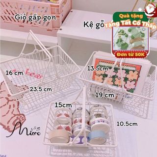 Giỏ đựng đồ, giỏ sắt decor shop mỹ phẩm, giỏ siêu thị mini, Giỏ hàng mini, giỏ sắt đựng đồ, Rổ trắng tĩnh điện