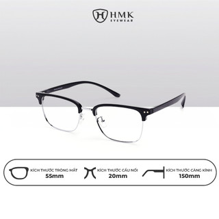 Gọng Kính Nam Chất Liệu Kim Loại Titanium Phối Nhựa Cao Cấp HMK Eyewear Dáng Clubmaster Sang Trọng - KL9528