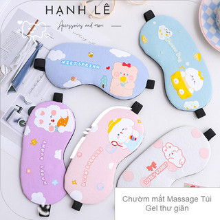 Chườm mắt ngủ kèm túi gel massage thư giãn che mắt chống chói làm mát cute đáng yêu thích hợp mang đi du lịch tàu xe