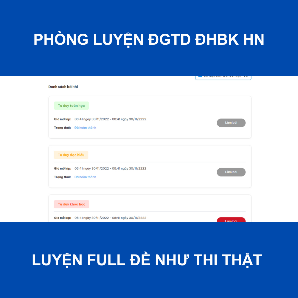 HOCMAI - Phòng luyện thi Đánh giá tư duy ĐH Bách khoa Hà Nội - TSA - Gói 3, 6, 12 tháng - Toàn quốc [Voucher]