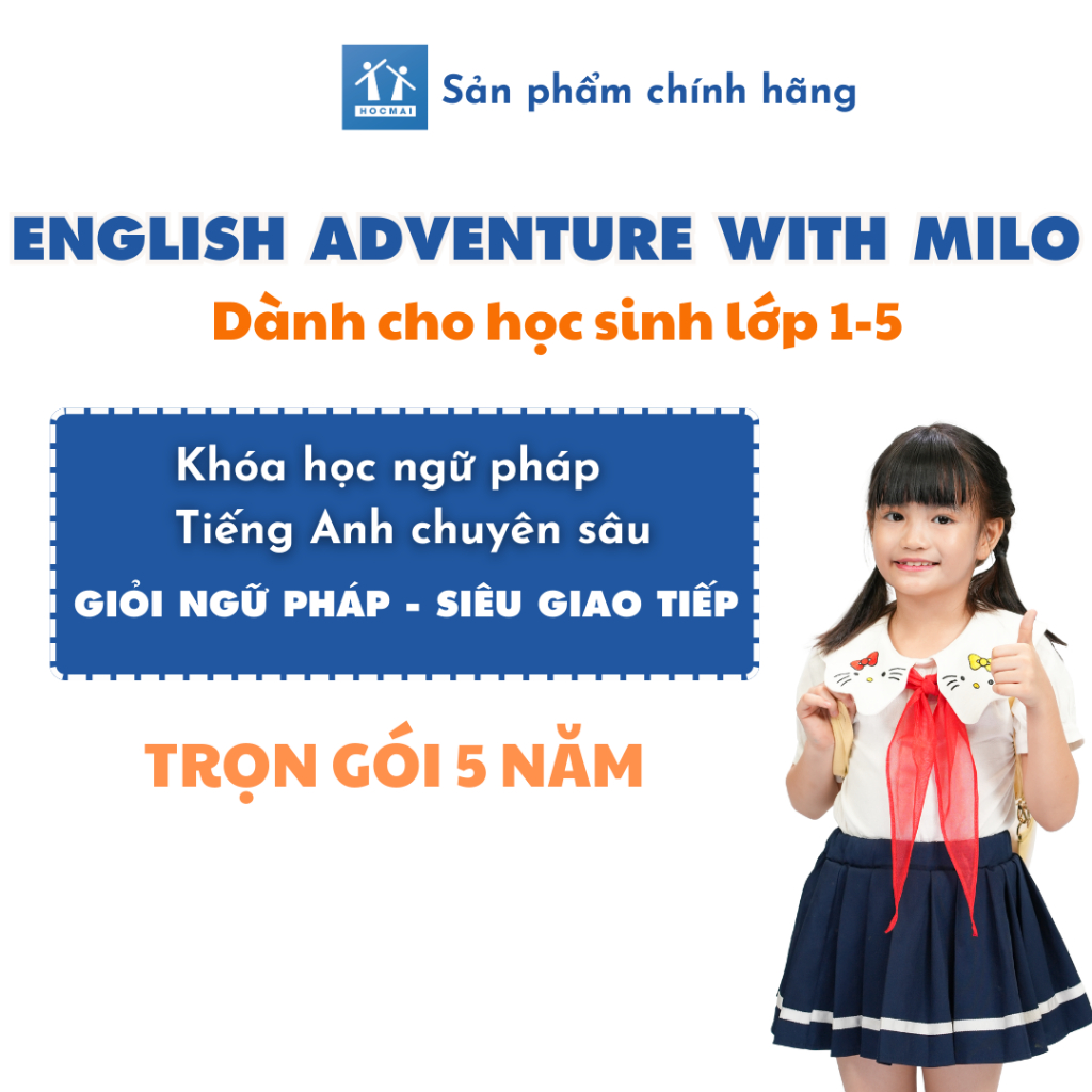 HOCMAI- Khóa học English Adventure with Milo dành cho trẻ từ 5 đến 11 tuổi -Toàn quốc [E-Voucher]