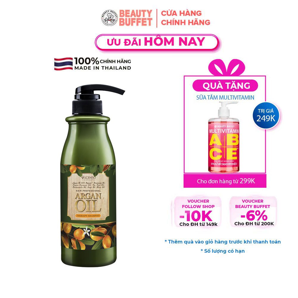 Dầu gội phục hồi tóc khô và hư tổn chiết xuất dầu Argan Scentio Hair Professional 500ml