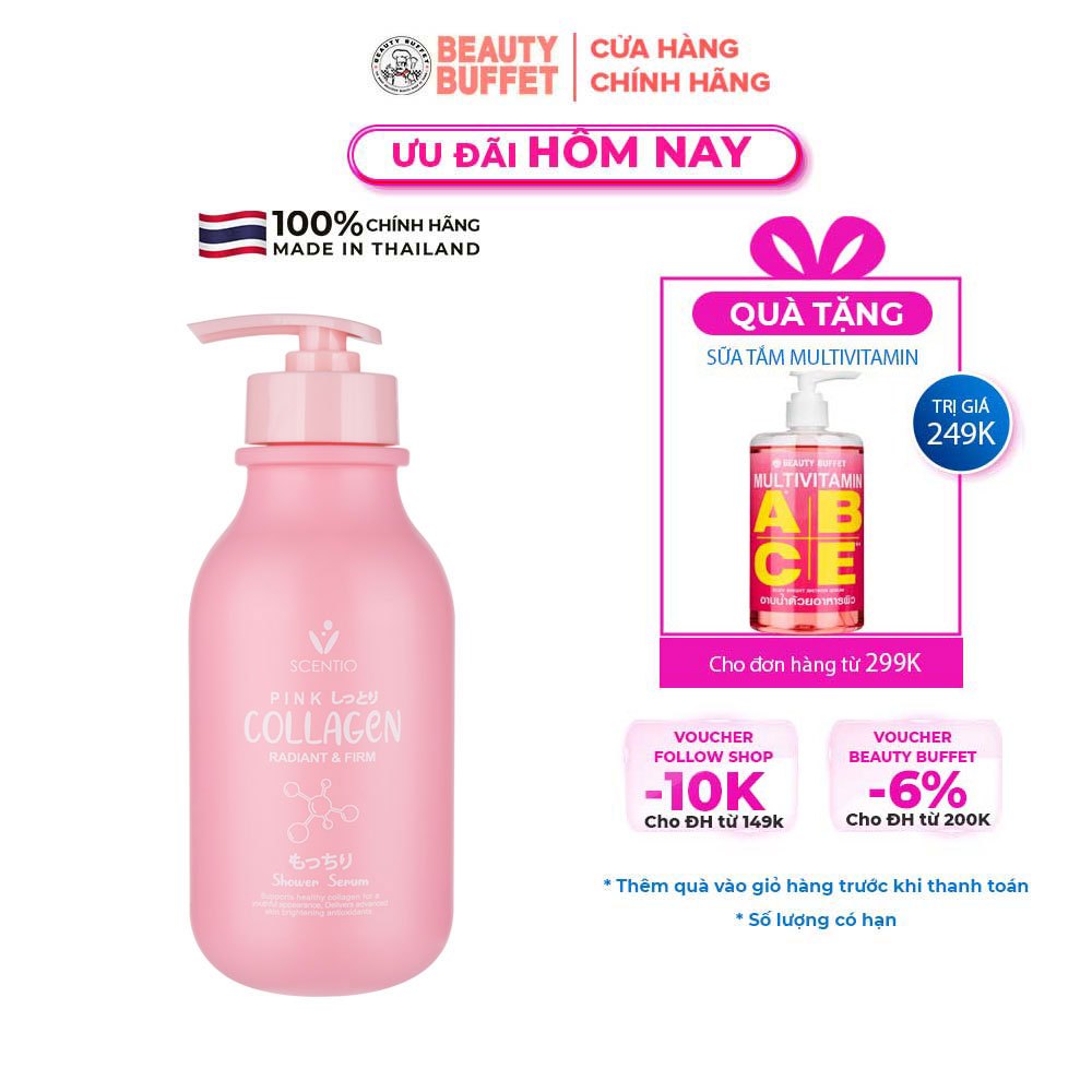 Sữa tắm dưỡng trắng và sáng mịn da Scentio Pink Collagen 350ml