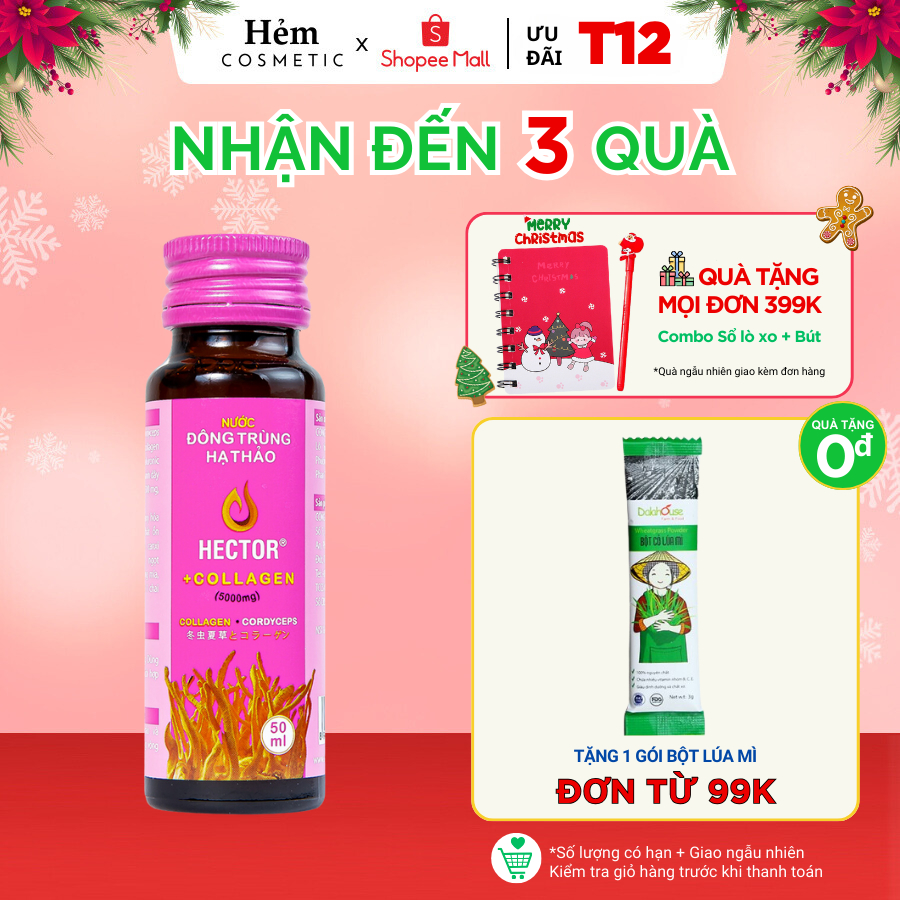Nước uống collagen đông trùng hạ thảo Hector 50ml - Hẻm Cosmetic