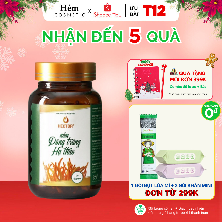 Đông trùng hạ thảo sấy thăng hoa Hector hỗ trợ tăng cường sức khỏe 5g - Hẻm Cosmetic
