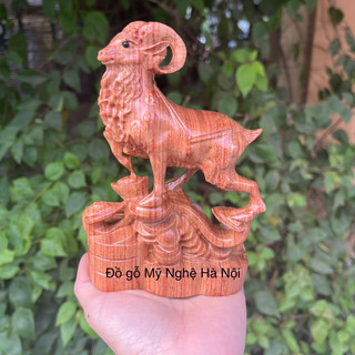 Tượng con dê gỗ hương