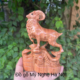 Tượng con dê gỗ hương (cao 15 ngang10 sâu 5cm)