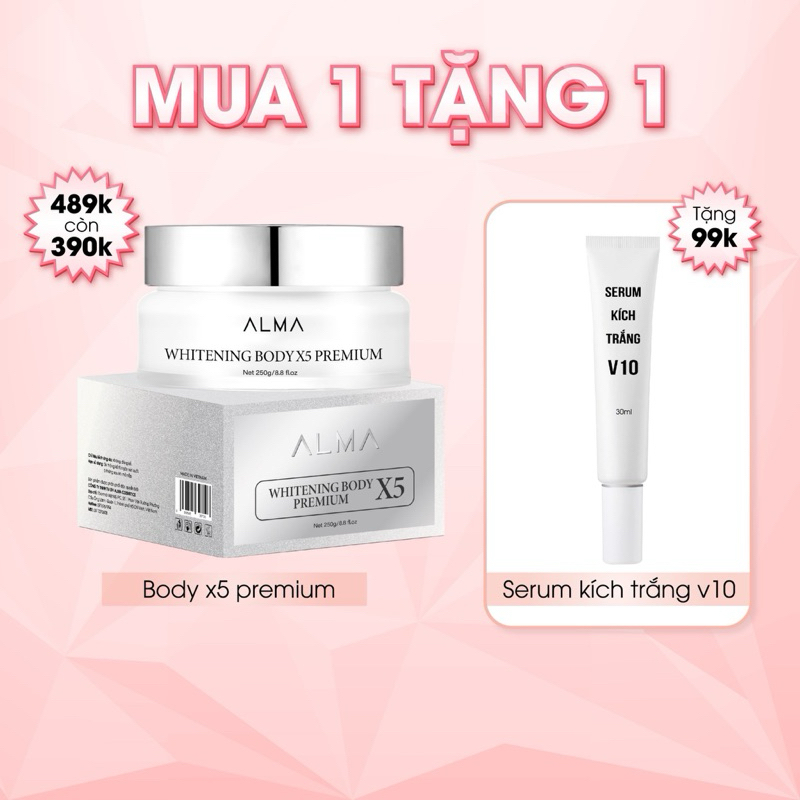 BODY X5 PREMIUM ALMA (Tặng kích trắng V10 99K)