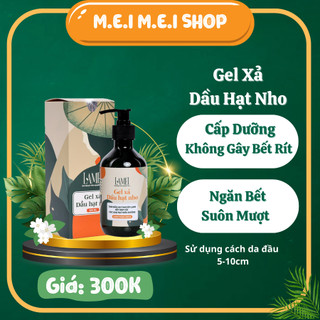 Gel xả dầu hạt nho lamei 300ml⭐️ 𝗞𝗶𝗲̂̀𝗺 𝗹𝘂̛𝗼̛̣𝗻𝗴 𝗱𝗮̂̀𝘂 𝘁𝗵𝘂̛̀𝗮 𝗽𝗵𝘂̣𝗰 𝗵𝗼̂̀𝗶 𝘁𝗼́𝗰 ⭐️tóc bóng mượt chắc khỏe 300ml