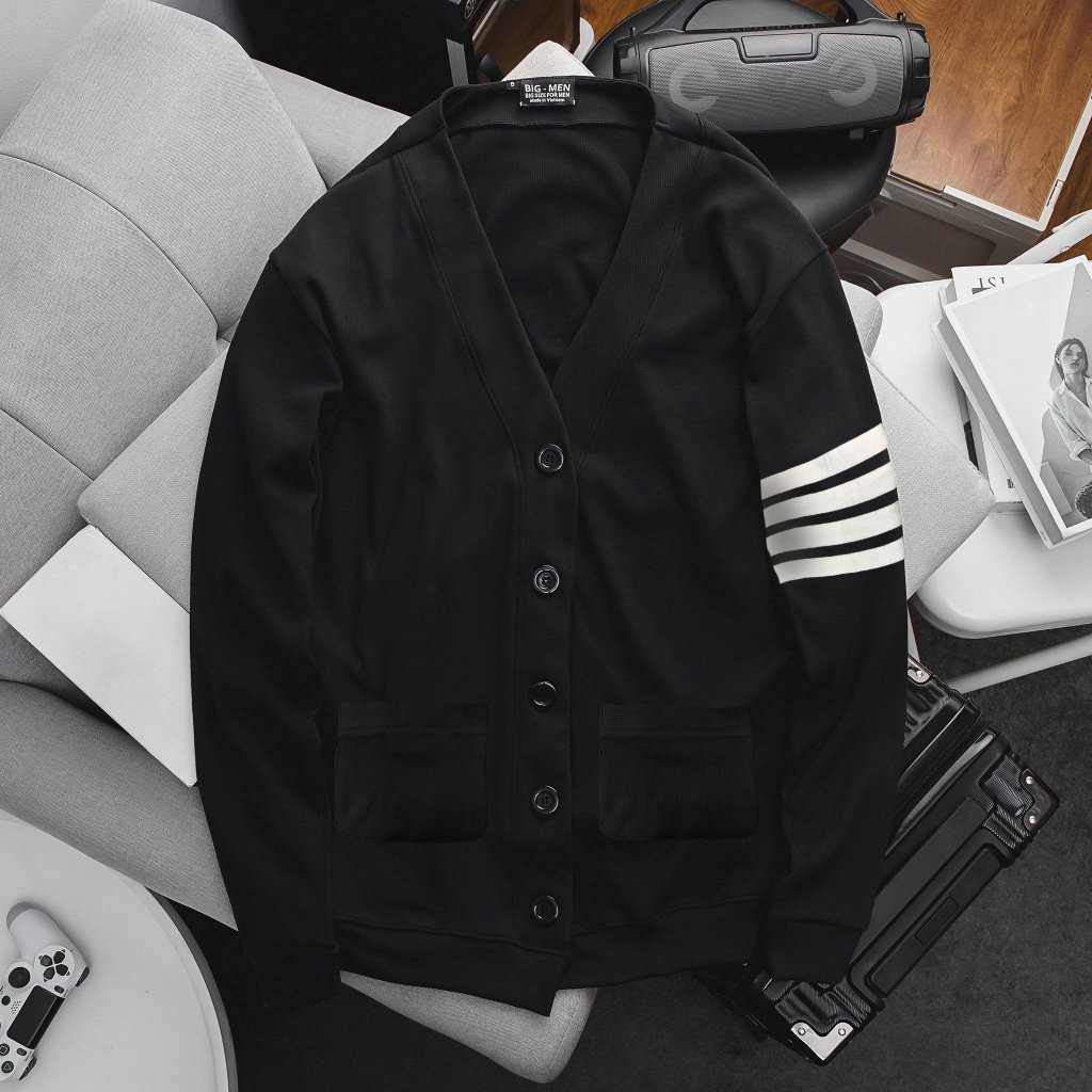 Big size - Áo khoác Cardigan vải gân cotton mát from big size <140kg