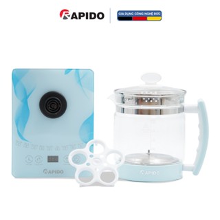 Ấm điện đa năng 1.8L Rapido RMK0818-S , bình siêu tốc thủy tinh chịu nhiệt, BH12 tháng