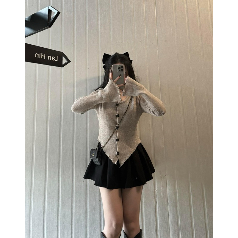 ÁO LEN CÚC NƠ NỔI VẠT CHÉO