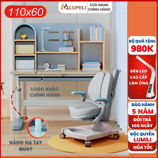  Bộ bàn học chống gù cho bé Lumili S112 bàn học sinh thiết kế mái vòm thông minh bàn học gỗ độc quyền bởi Lumili 