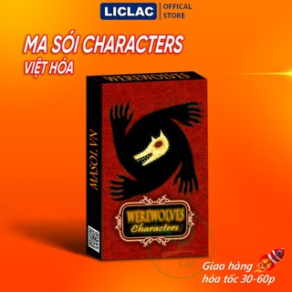 Bài Ma Sói Characters Việt Hóa giấy xịn chống nước, Board Game Werewolf dành cho 7 đến 20 người