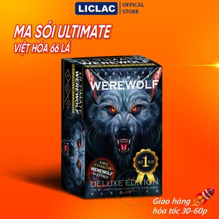 Bài Ma Sói Ultimate Deluxe Việt Hóa 66 lá giấy xịn chống nước, Board Game Werewolf cơ bản + mở rộng
