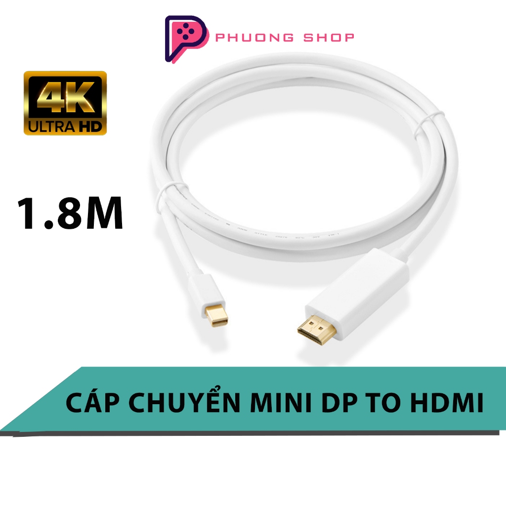 Cáp chuyển đổi tín hiệu Mini Displayport ra HDMI chiều dài 1m8 4K 60hz - Mini DP / thunderbolt  to HDMI