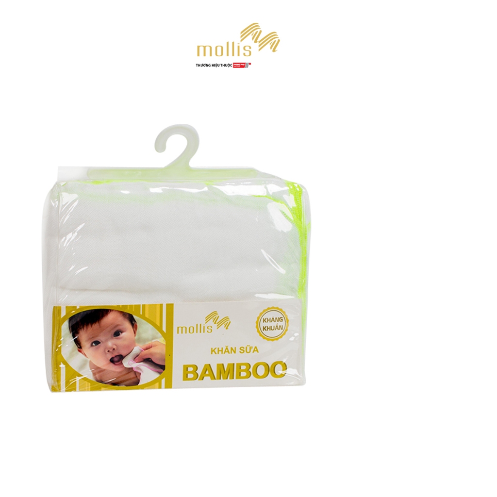 Bộ 2 Khăn Sữa Lớn Cho Bé Mollis Bamboo P635 70x75cm