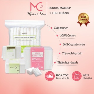 BTT bông tẩy trang MINISO Nhật dai bền không tơi 180-475-800-1000 miếng