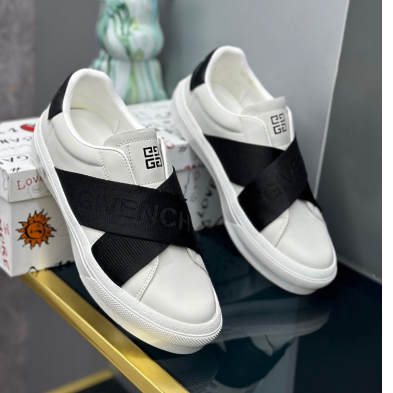 Giày slipon Gi.venchy Đen, Trắng bản quai chun độc đáo - giầy lười GVC nam Hottrend 2023