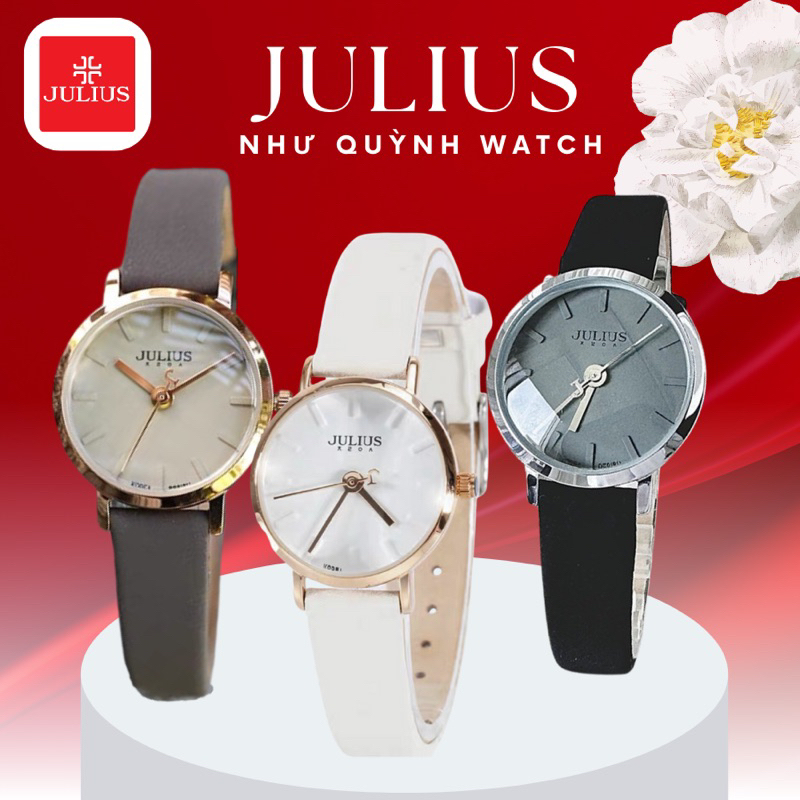 Đồng hồ nữ Julius Hàn Quốc Ja-963 dây da ( Trắng, Xám, Đen)