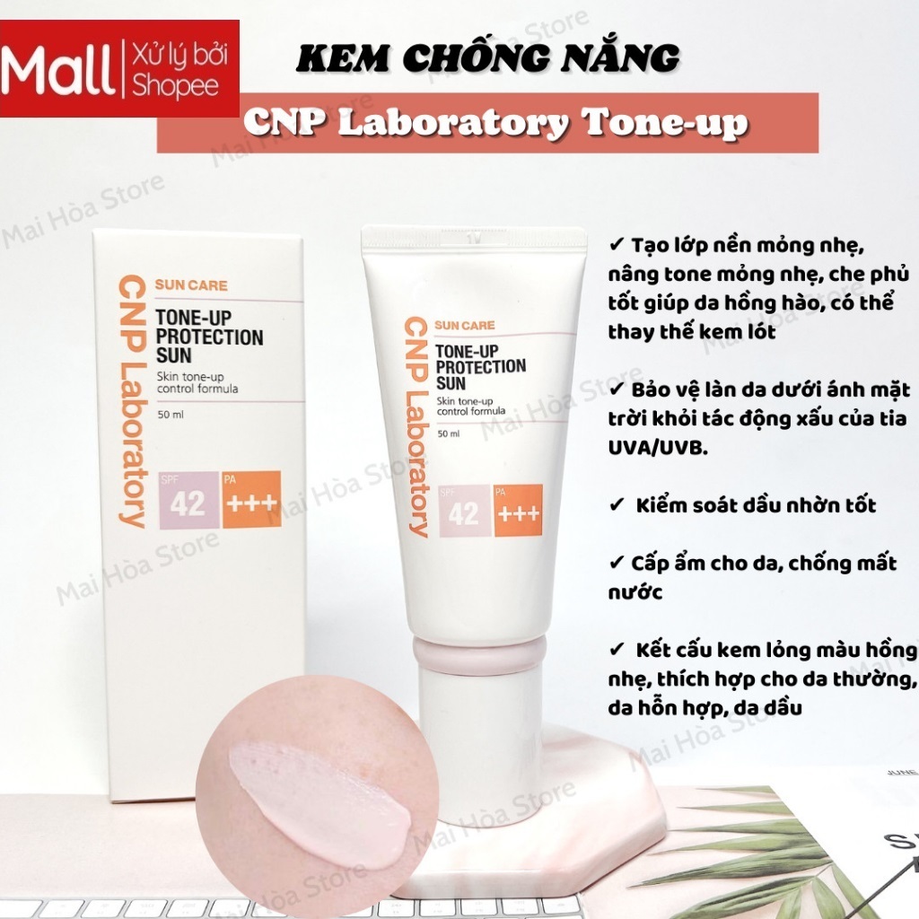 Kem Chống Nắng CNP Laboratory SPF42 PA+++ Vật Lý Nâng Tone Dịu Nhẹ 50ml