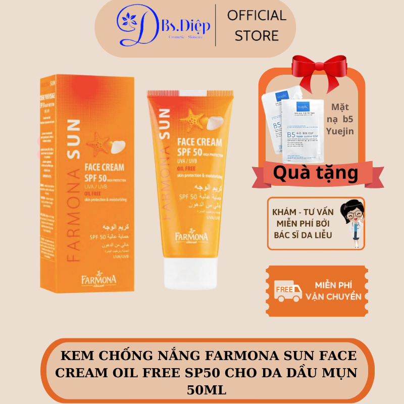 Kem Chống Nắng Farmona Sun Face Cream Oil Free Spf50 Cho Da Dầu Mụn 50