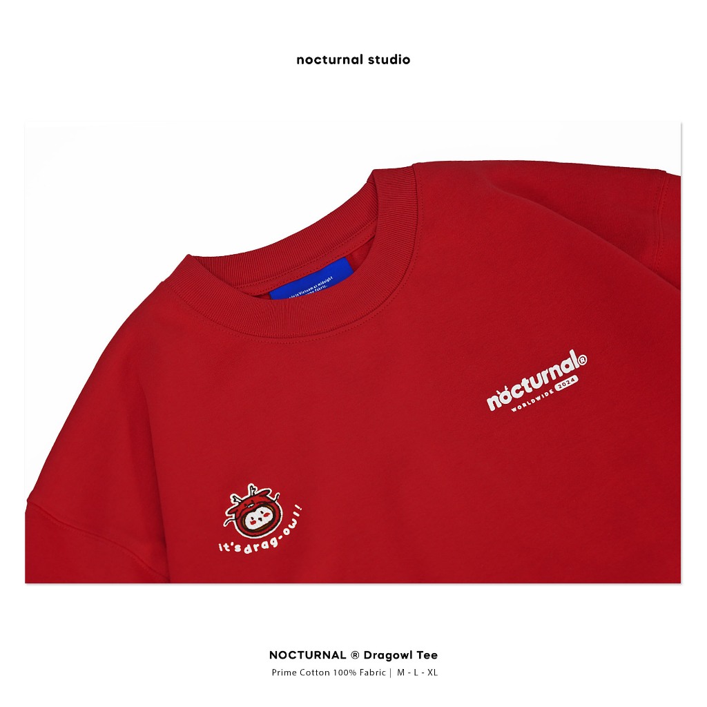Áo Thun NOCTURNAL Dragowl Tee Cotton 100% Nam Nữ Unisex Form Rộng Tay Lỡ Oversize Local Brand