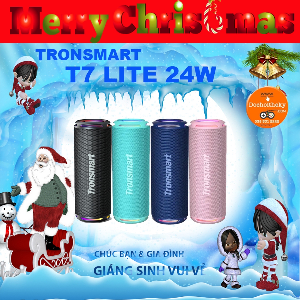 Loa Bluetooth Tronsmart T7 Lite siêu trầm | Công suất 24W | Chống nước IPX7 | Chơi nhạc lên đến 24h | Bảo hành 12 tháng