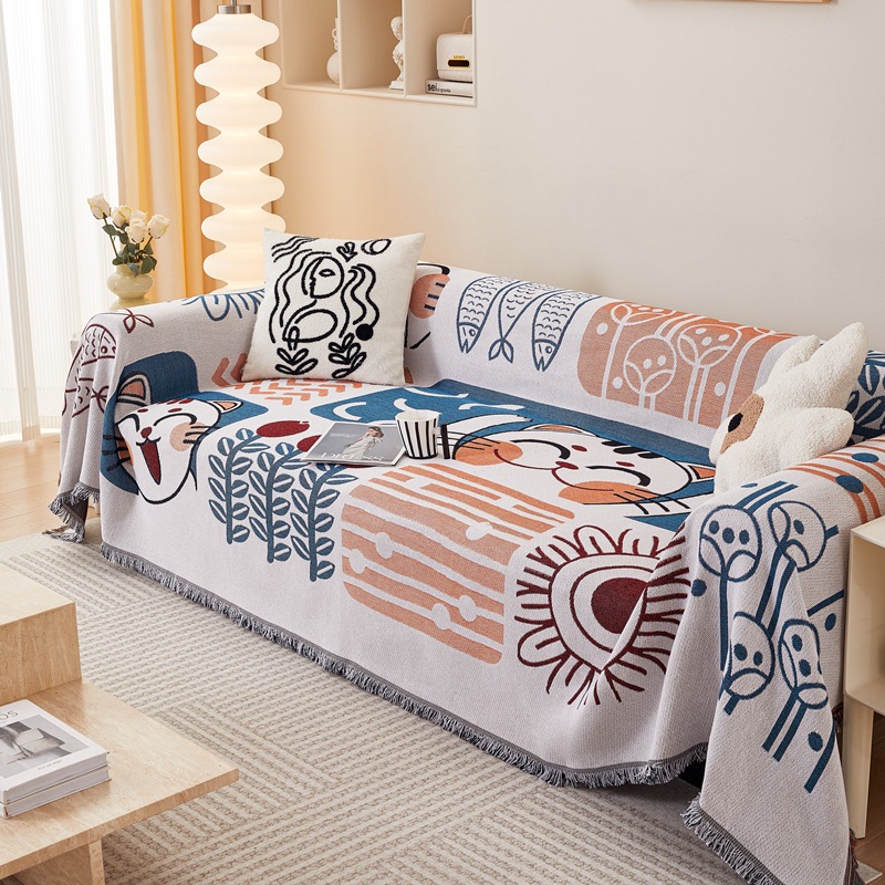 Khăn thảm phủ sofa dùng trang trí và chống bụi bẩn, thiết kế sang trọng cho phòng khách XHOME88