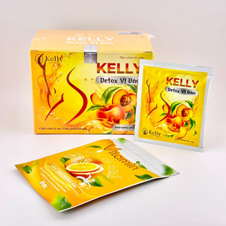Trà Detox Kelly Vị đào hộp 15 gói hỗ trợ giảm béo