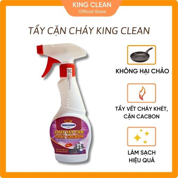 Tẩy Cặn Cháy Cacbon KING CLEAN Chai 350g Loại Bỏ Cặn Cháy, Vết Bẩn Cứng Đầu Do Dầu Mỡ, Không Hại Chảo, Vệ Sinh Nồi Chiên