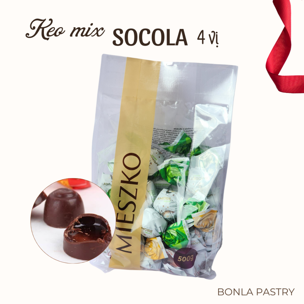 Kẹo Socola nhân trái cây Mix 4 vị Nga