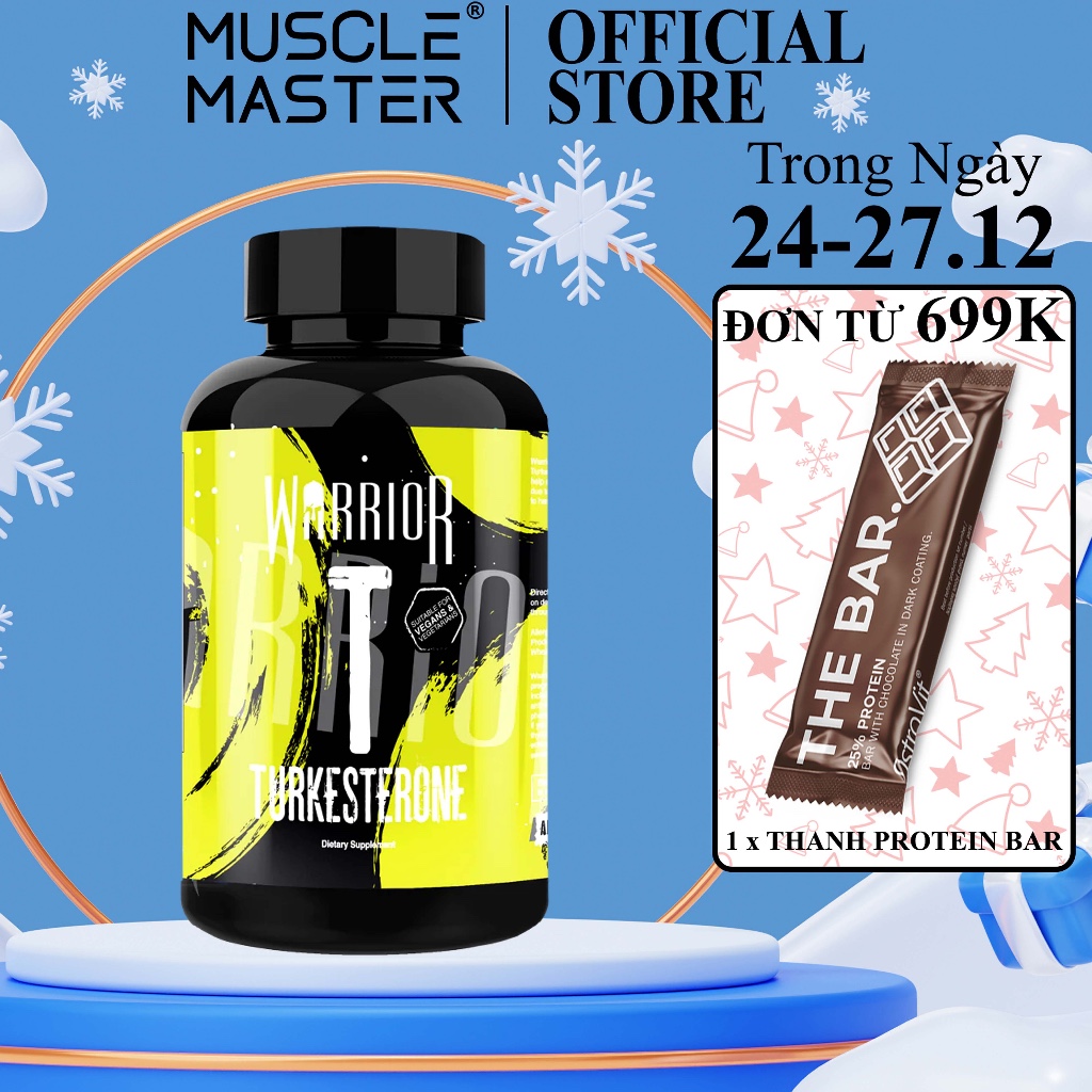 Viên Uống Phát Triển Cơ Nạc và Thể Lực Warrior Turkesterone 500mg 60 Viên