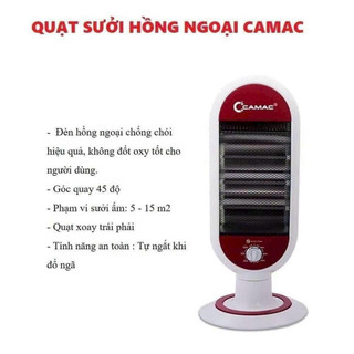 Máy sưởi 3 bóng - quạt sưởi hồng ngoại halogen Camac