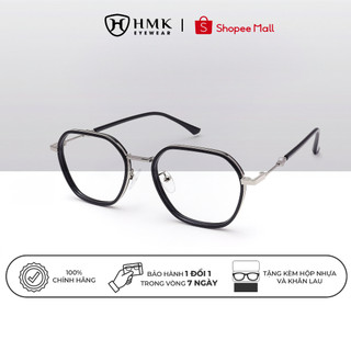 Gọng Kính Kim Loại Nam Nữ Dáng Đa Giác Xinh Xắn HMK Eyewear , Phù Hợp Nhiều Dáng Mặt, Có Thể Lắp Mắt Cận - KL89003