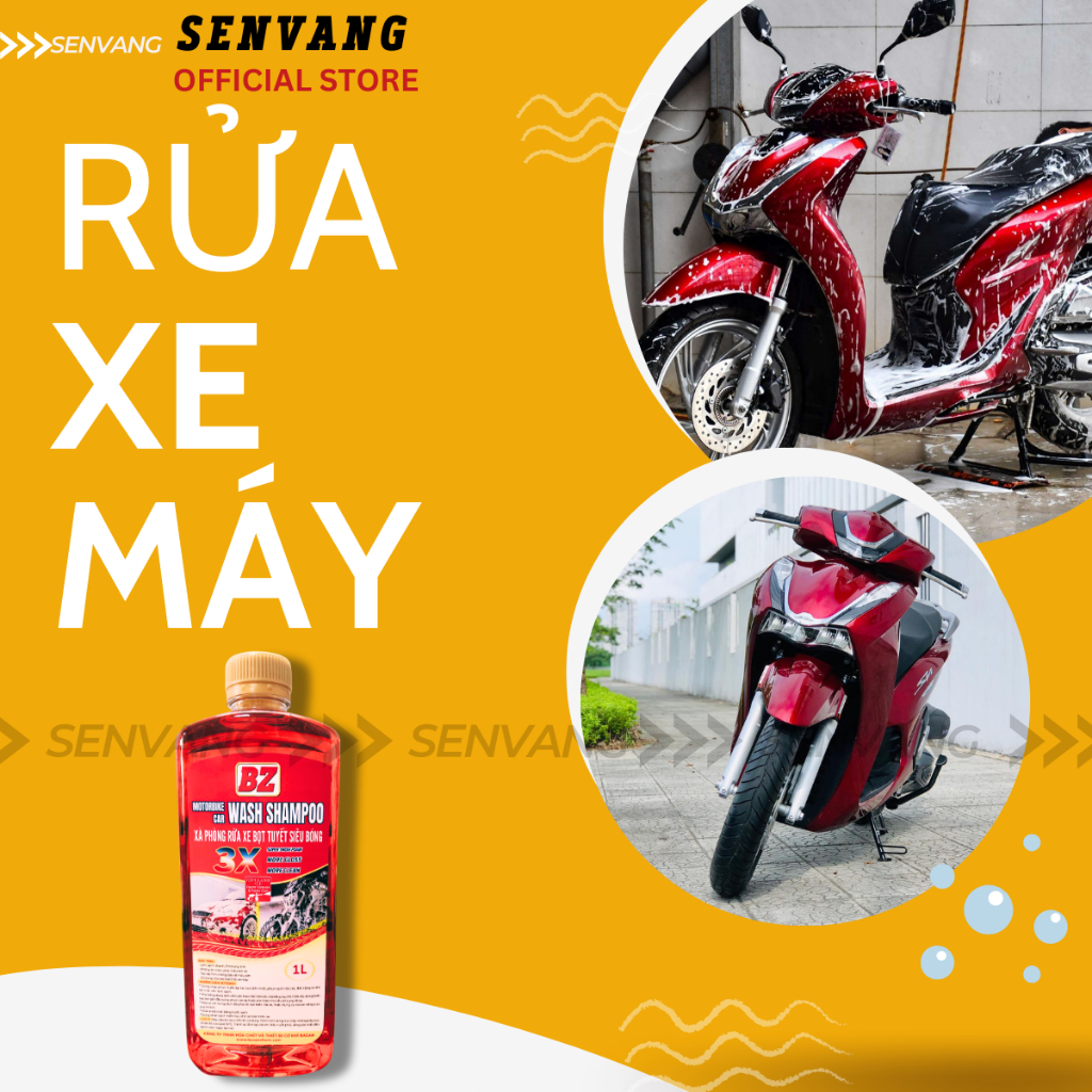 Xà bông rửa xe BZ WASH SHAMPOO dung tích 1 Lít: Làm sạch xe hơi, xe máy hiệu quả và bảo quản lớp sơn, siêu bọt