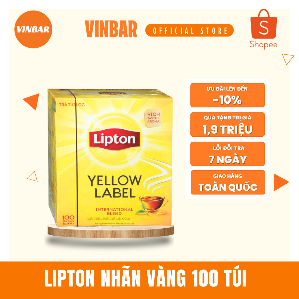 LIPTON NHÃN VÀNG 100 TÚI