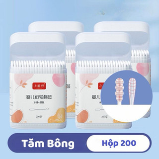 Tăm bông sơ sinh, Tăm bông trẻ em chuyên dụng hộp 200 que Misuta cao cấp