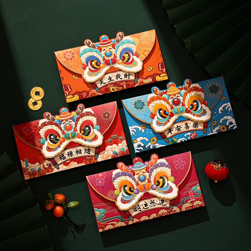[Deal đón Tết] Set 4/6 Bao Lì Xì Tết 2024 Độc Lạ Rồng Cute Mừng Năm Mới Màu Đỏ Phong Cách Trung Hoa