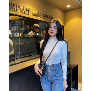 Áo len giữ nhiệt len gân cổ 3 phân (freesize dưới56kg)