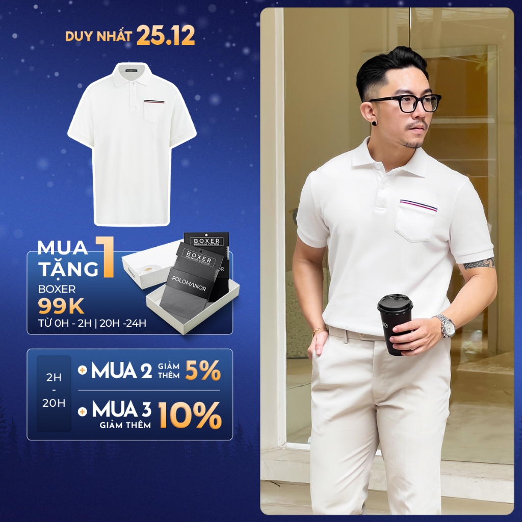Áo polo nam MARK vải cá sấu cotton interlock xuất xịn, nam tính, thanh lịch, sang trọng - POLOMANOR