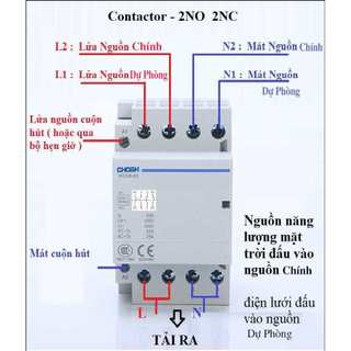 Khởi động từ công tắc tơ 63A 2No 2Nc chuyển mạch nhanh làm ATS không gây mất điện, cầu dao đảo chiều, át đảo chiều