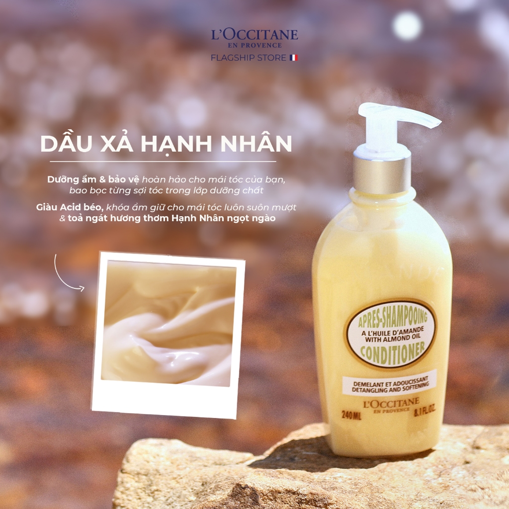 Bộ Dầu Gội & Dầu Xả L'Occitane Hạnh Nhân Almond 240ml