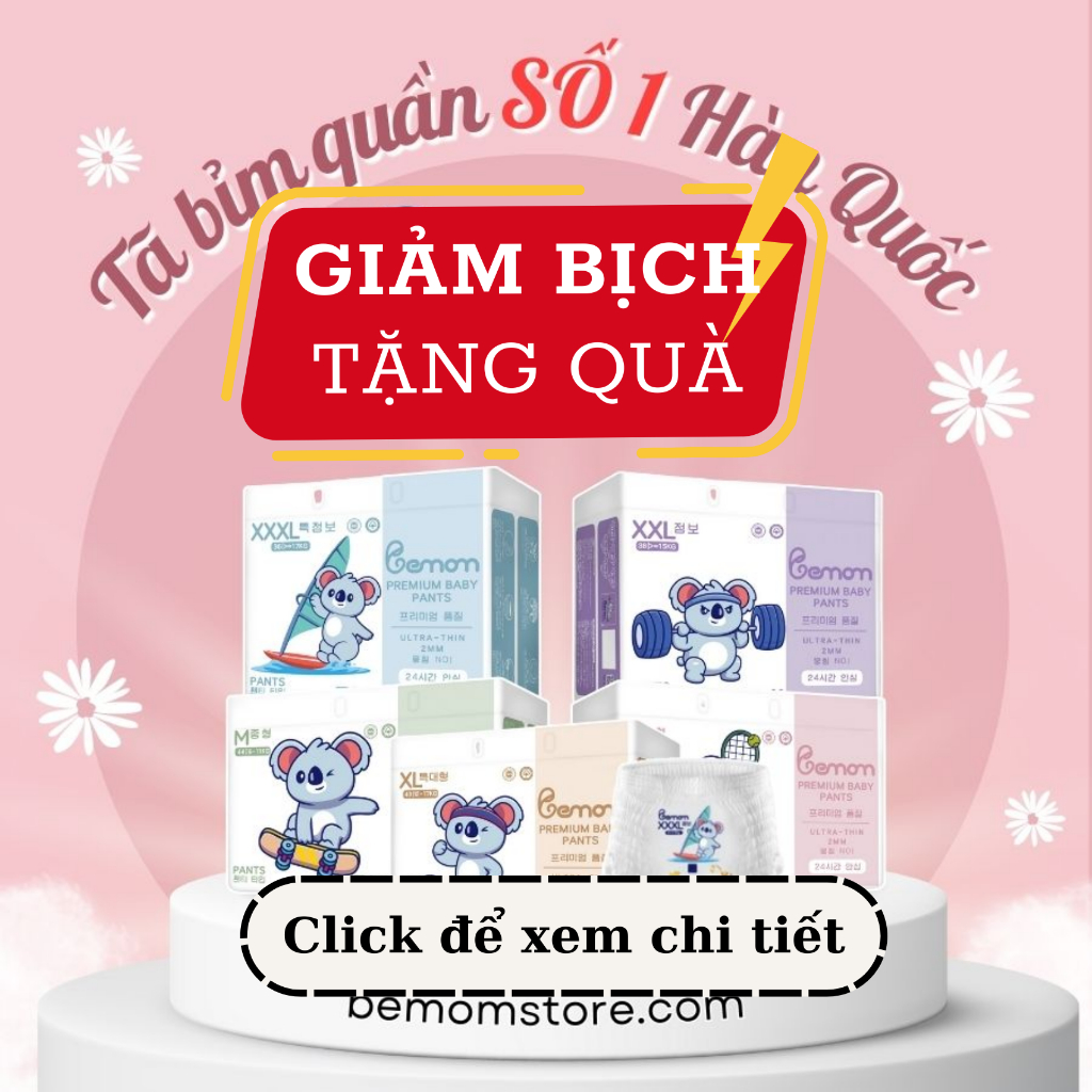 TÃ BỈM BEMOM PLUS NỘI ĐỊA HÀN ĐỦ SIZE (GIẢM BỊCH ĐỔI QUÀ)