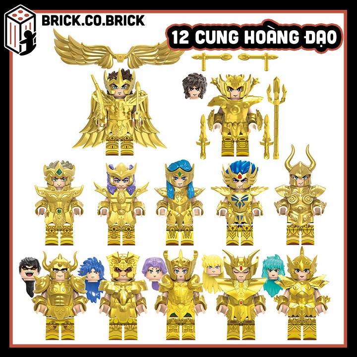 Saint Seiya Mô hình Nhân vật 12 Cung Hoàng Đạo Đồ chơi Lắp ráp Áo Giáp Vàng Pegasus Seiya Athena Cygnus Hyoga CQ11-CQ16
